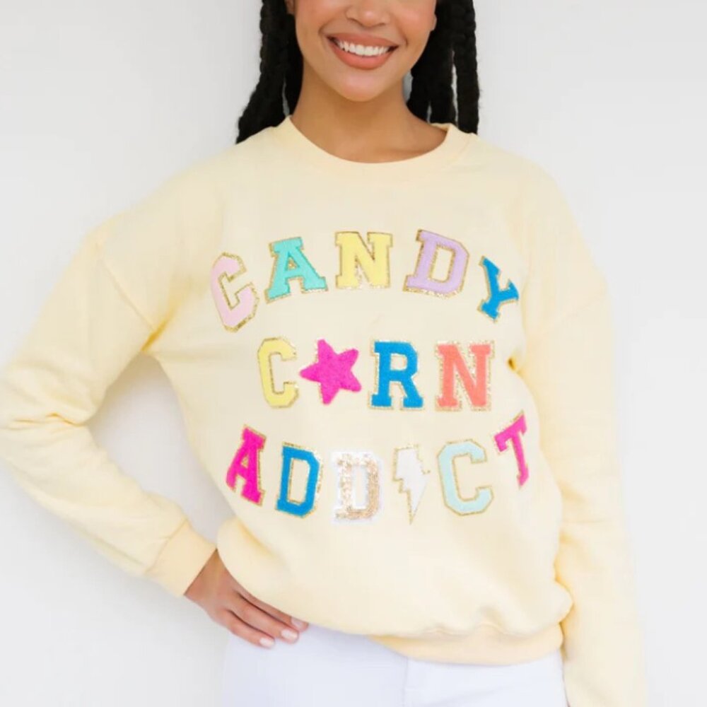 NWT Candy Corn Addict Sweatshirt Judith March